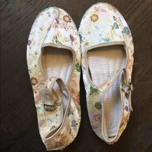 Oriental print Mary-Jane flats